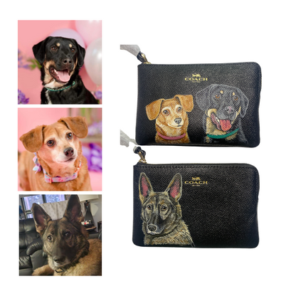 Coach Mini Skinny Card Wallet with Custom Pet Portrait