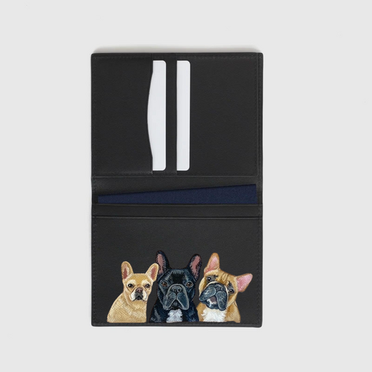 NEW! Nappa Leather RFID Blocking Passport Holder Wallet with Custom Pet Portrait