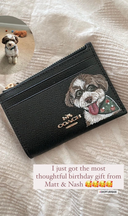 Coach Mini Skinny Card Wallet with Custom Pet Portrait
