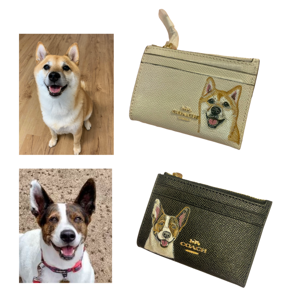 NEW!  Kate Spade Card Holder Wristlet- Hand Painted Custom Pet Portrait Wallet