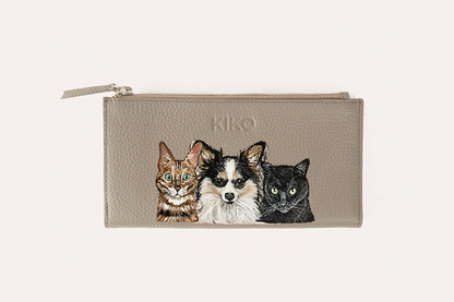 BRAND NEW! Genuine Leather Kiko Wallet With Custom Pet Portrait