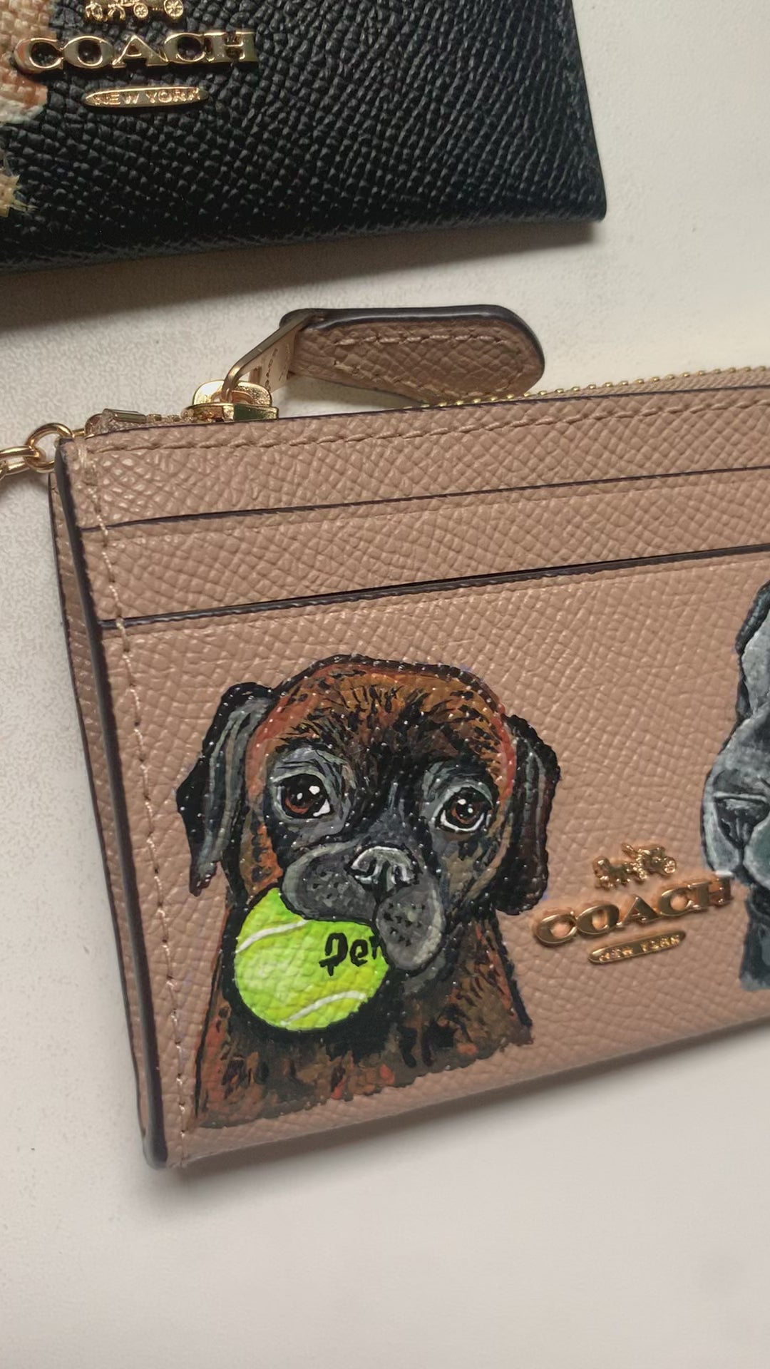 Coach Mini Skinny Card Wallet with Custom Pet Portrait Furrbabe